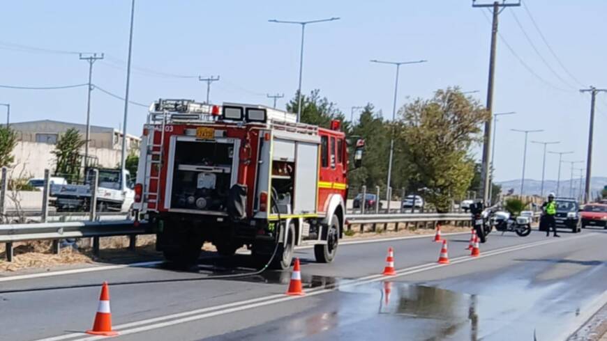 Πυρκαγιά παράδρομος Εθνικής Αθηνών – Λαμίας